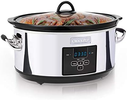 Crock-Pot 7 Quart Programmable Slow Cooker – Polished Platinum Signature C128