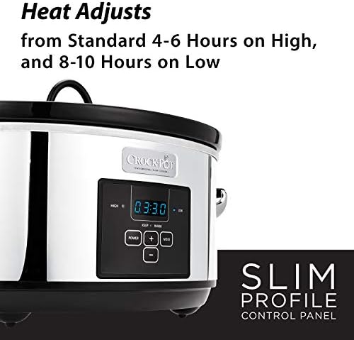 Crock-Pot 7 Quart Programmable Slow Cooker – Polished Platinum Signature C128
