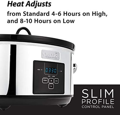 Crock-Pot 7 Quart Programmable Slow Cooker – Polished Platinum Signature C128