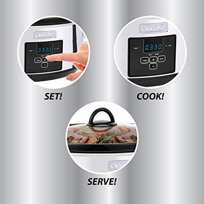 Crock-Pot 7 Quart Programmable Slow Cooker – Polished Platinum Signature C128