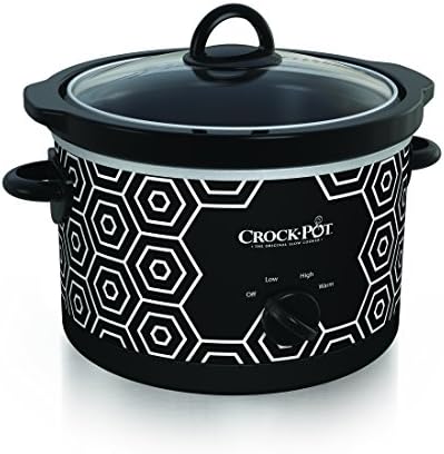 Crock-Pot 4.5 Quart Portable Slow Cooker – Black & White Signature C179