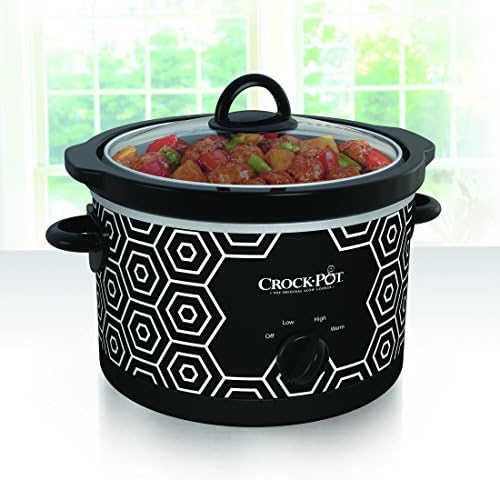 Crock-Pot 4.5 Quart Portable Slow Cooker – Black & White Signature C179