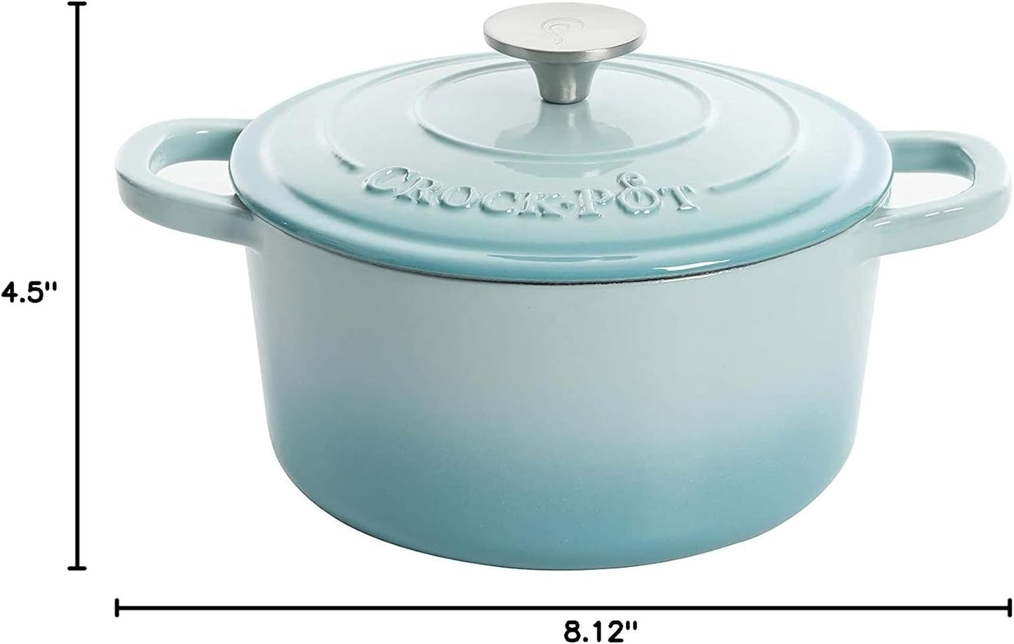 Crock-Pot 3 Quart Enameled Cast Iron Dutch Oven – Aqua Classic C171
