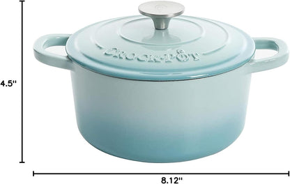 Crock-Pot 3 Quart Enameled Cast Iron Dutch Oven – Aqua Classic C171